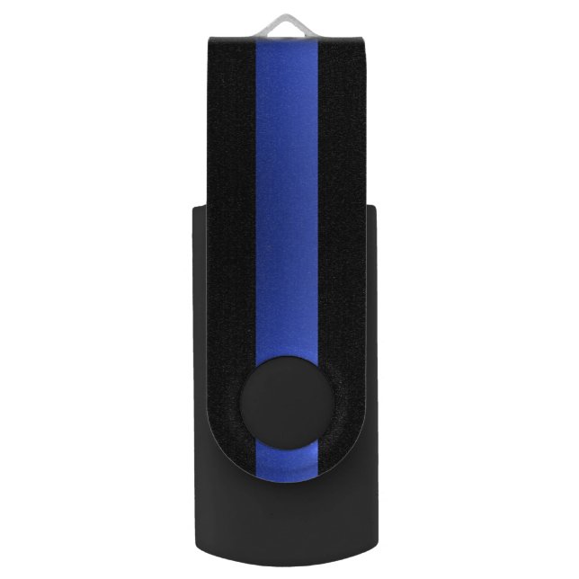 Thin Blue Line Badge USB Flash Drive (Back (Vertical))