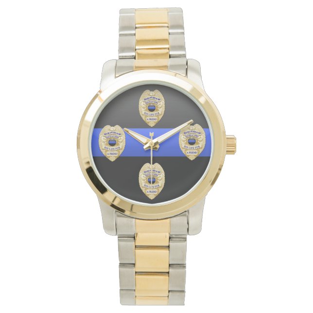 Thin Blue Line Badge Watch (Front)