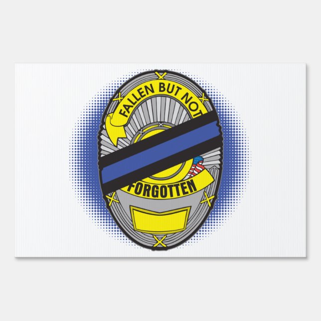 Thin Blue Line Badge Yard Sign (Front)