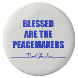 Thin Blue Line Blessed Are The Peacemakers Decal - 6 Inch Vinyl Police Support Sticker