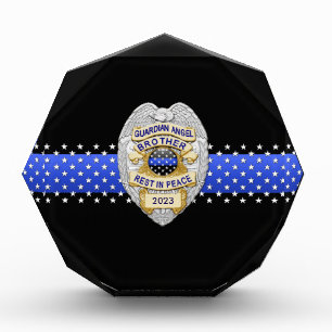 Thin Blue Line - Brother Guardian Angel Memorial Acrylic Award