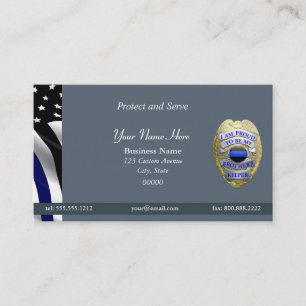 Thin Blue Line Brother's Keeper Badge Business Card
