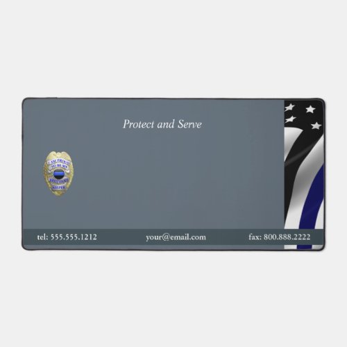 Thin Blue Line Brothers Keeper Badge Desk Mat