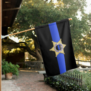 Thin Blue Line Brothers Keeper Badge House Flag