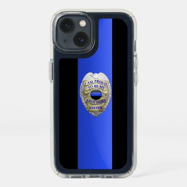 Thin Blue Line Brothers Keeper Badge Speck iPhone  13 Case (Front)