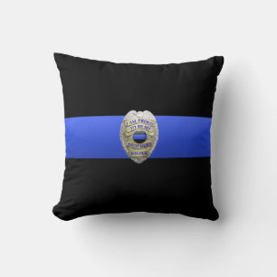 Thin Blue Line Brothers Keeper Badge Throw Pillow