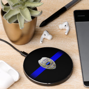 Thin Blue Line Brother's Keeper Badge Wireless Charger