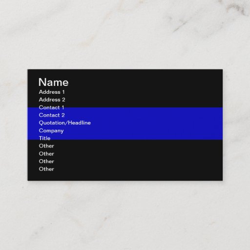 Customizable Thin Blue Line Business Card Templates