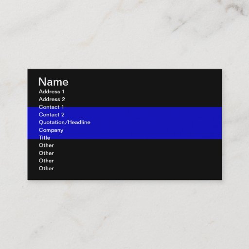 Customizable Thin Blue Line Business Card