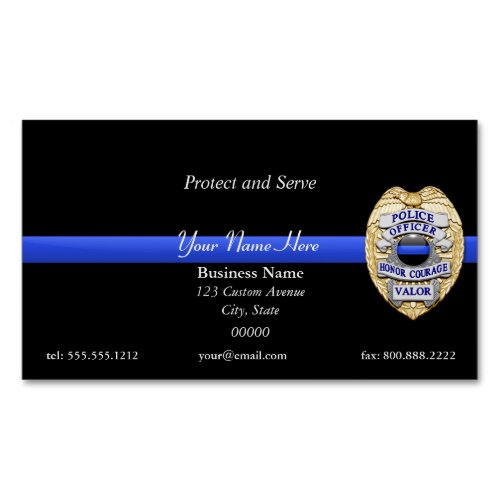 Thin Blue Line Business Card Magnet