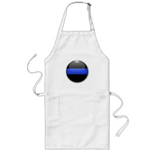 Thin Blue Line - Button and Deputy Sheriff Badge Long Apron