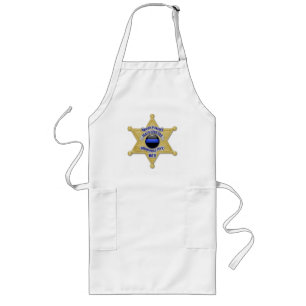Thin Blue Line Button and Deputy Sheriff Star Long Apron