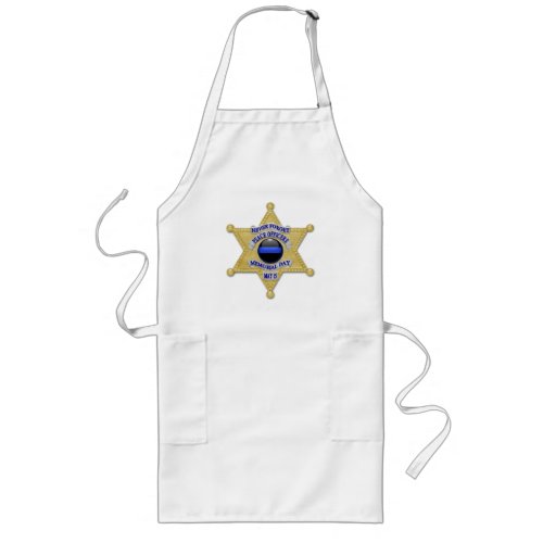Thin Blue Line Button and Deputy Sheriff Star Long Apron