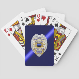Thin Blue Line Buttons Poker Cards