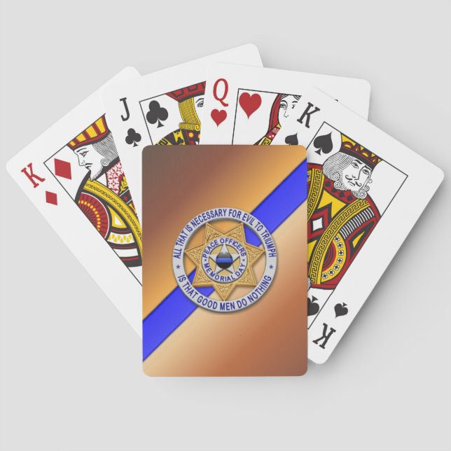 Thin Blue Line Buttons Poker Cards (Back)