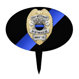 Thin Blue Line Cake Topper