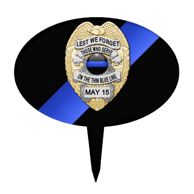 Thin Blue Line Cake Topper (Front)