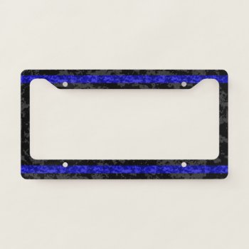 Thin Blue Line Camo License Plate Frame by ThinBlueLineDesign at Zazzle