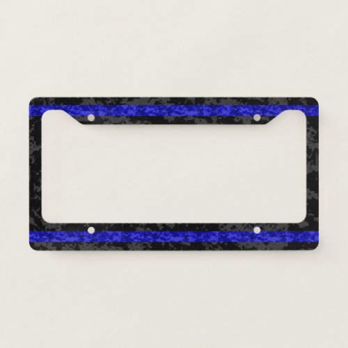 Thin Blue Line Camo License Plate Frame
