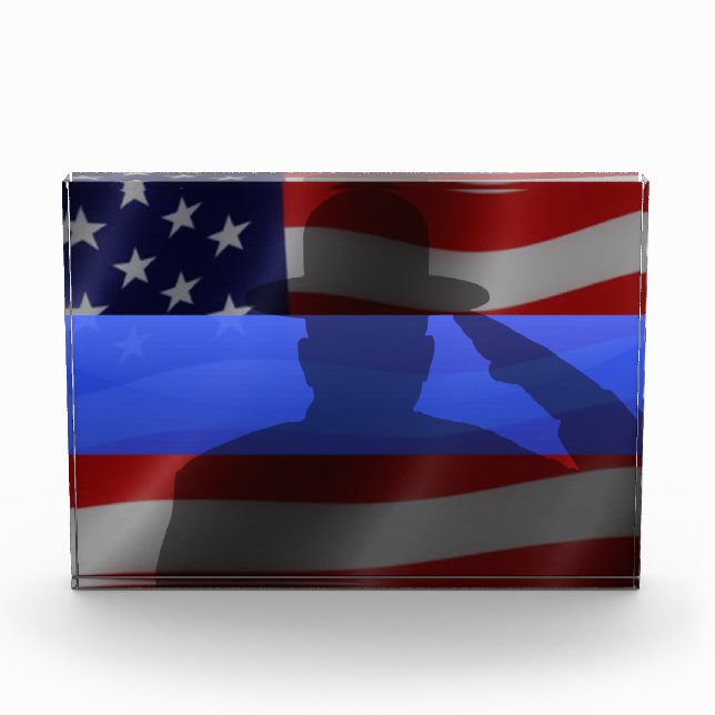 Thin Blue Line Campaign Hat Acrylic Award (Front)