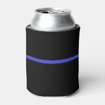 Thin Blue Line Can Cooler by GreenCannon at Zazzle