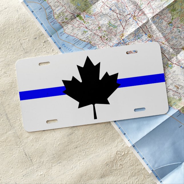 Thin blue line - Canada version License Plate (In Situ)
