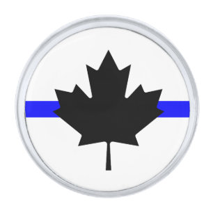 Thin blue line - Canada version Silver Finish Lapel Pin