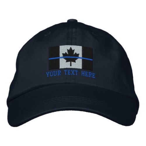 Thin Blue Line Canadian Flag Personalize it Embroidered Baseball Cap