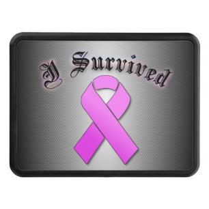 Thin Blue Line Cancer Ribbon Hitch Cover