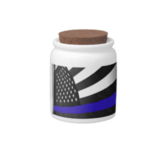 Thin Blue Line Candy Jar