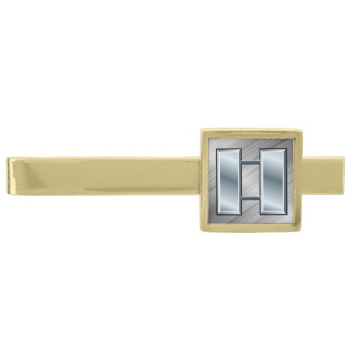 Thin Blue Line Captain Bars Gold Finish Tie Clip