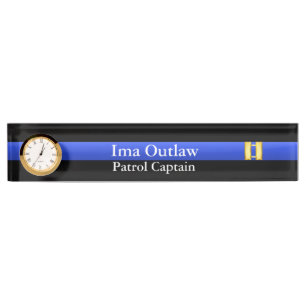 Thin Blue Line - Captain Bars Rank Name Plate
