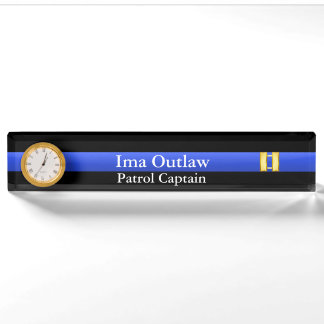 Thin Blue Line - Captain Bars Rank Name Plate