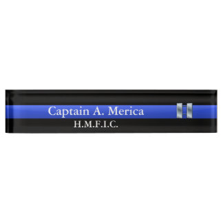 Thin Blue Line - Captain Bars Rank Nameplate