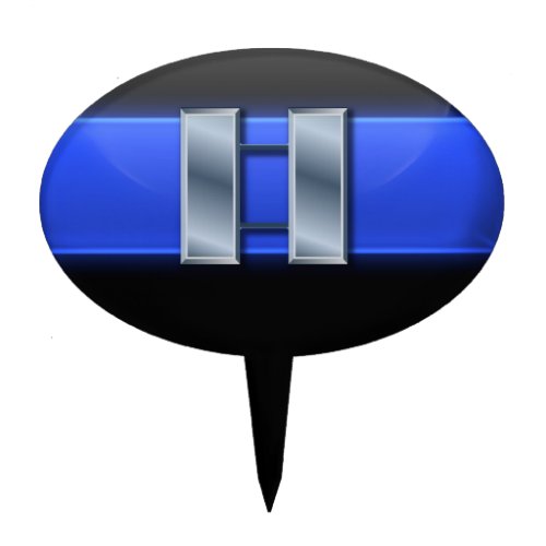 Thin Blue Line Captain Rank Cake Topper