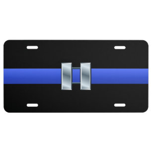 Thin Blue Line - Captain Rank Insignia License Plate