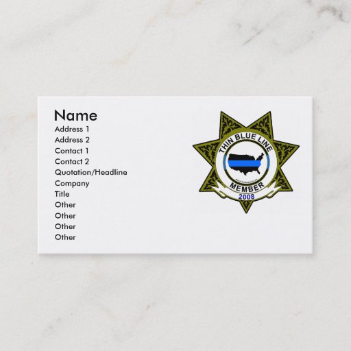 Customizable thin blue line Card Business Card