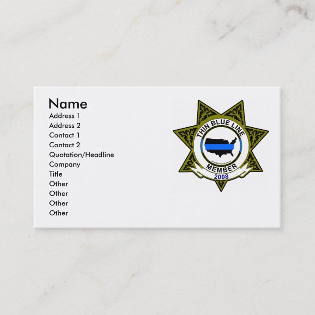 thin blue line Card (Front)
