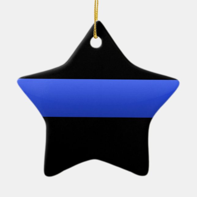 Thin Blue Line Ceramic Ornament (Front)