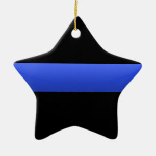 Thin Blue Line Ceramic Ornament