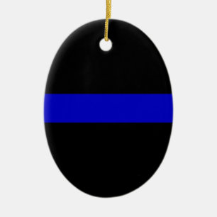 Thin Blue Line Ceramic Ornament