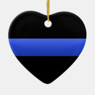 Thin Blue Line Ceramic Ornament