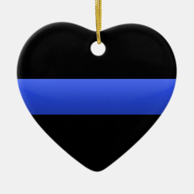Thin Blue Line Ceramic Ornament (Front)