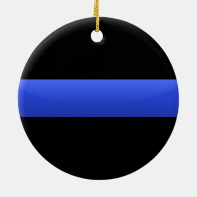 Thin Blue Line Ceramic Ornament (Back)
