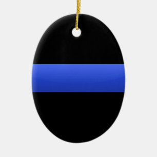 Thin Blue Line Ceramic Ornament