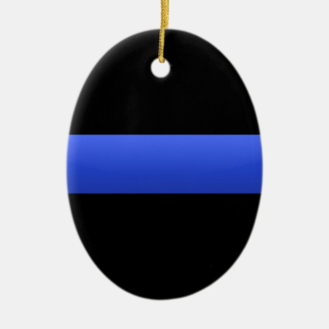 Thin Blue Line Ceramic Ornament (Front)