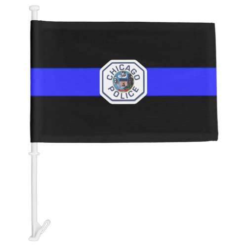 Thin Blue Line Chicago PD Memorial Funeral Flag