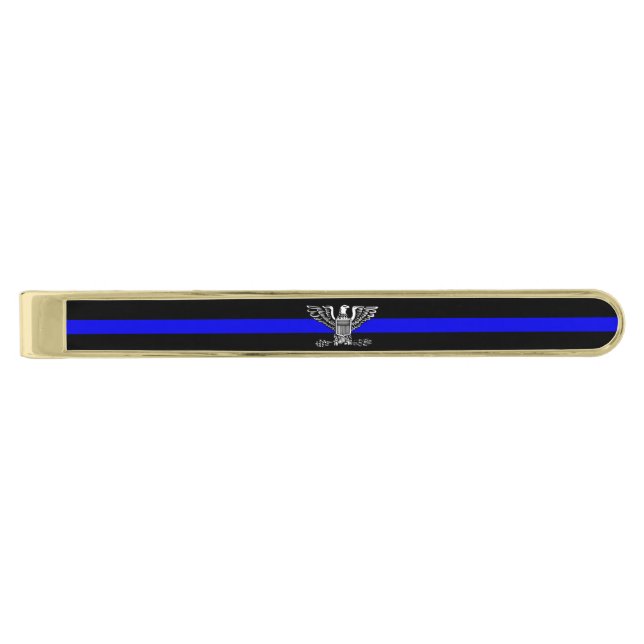Thin Blue Line Chief Eagle Rank Gold Finish Tie Bar (Front)