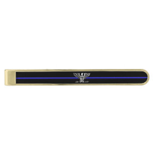 Thin Blue Line Chief Eagle Rank Gold Finish Tie Clip