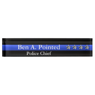 Thin Blue Line - Chief Four Stars Rank Name Plate
